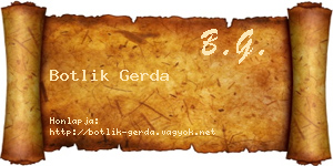 Botlik Gerda névjegykártya